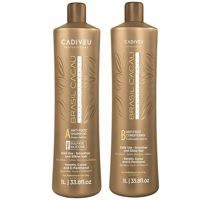 BRASIL CACAU ANTI FRIZZ SULPHATE FREE SHAMPOO & CONDITIONER - 1L