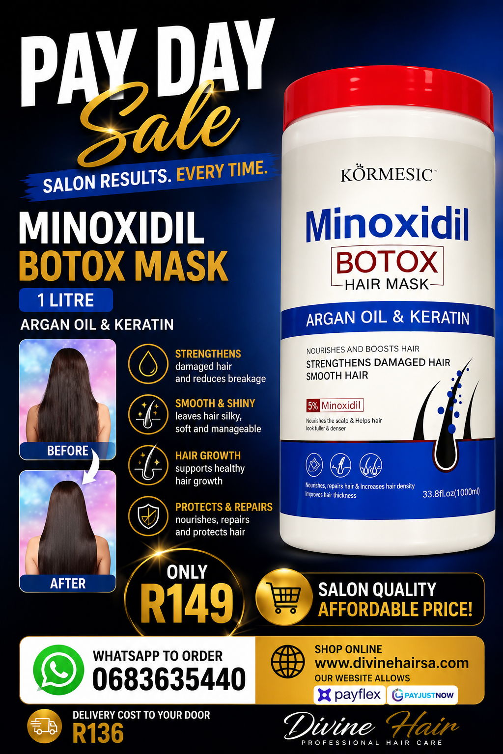 Pay day sale Minoxidil botox 1000ml mask