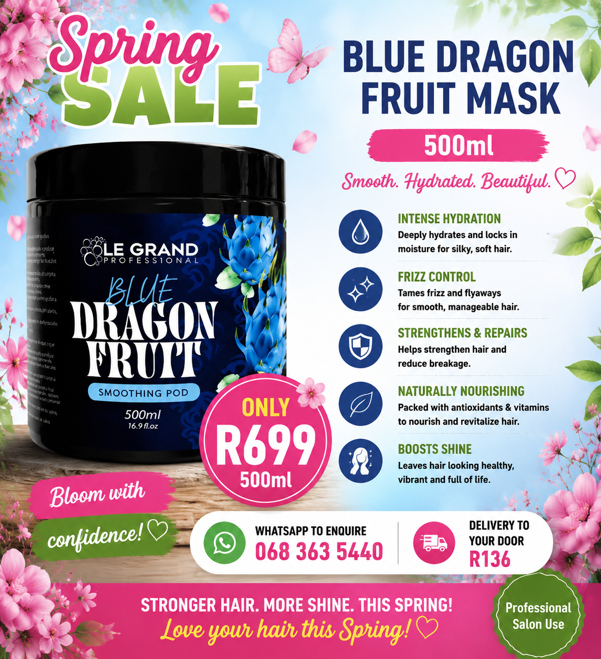 SPRING SALE Blue dragon fruit mask 500ml