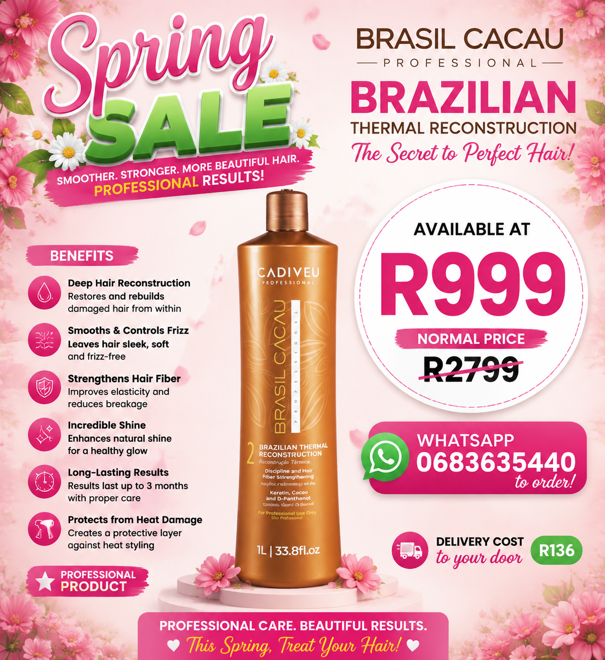 SPRING SALE Brasil Cacau Brazilian blowout step 2 1000ml