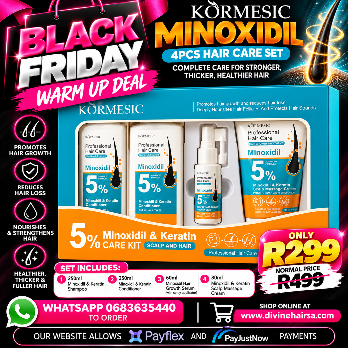 BLACK FRIDAY Minoxidil 4pcs set