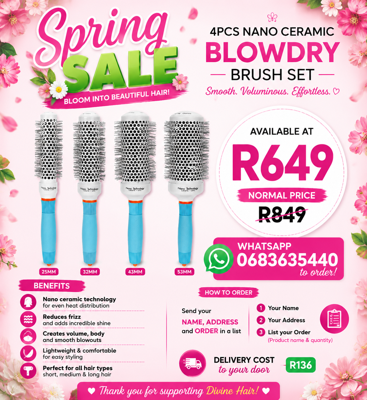 SPRING SALE 4pcs nano blowdry brush set