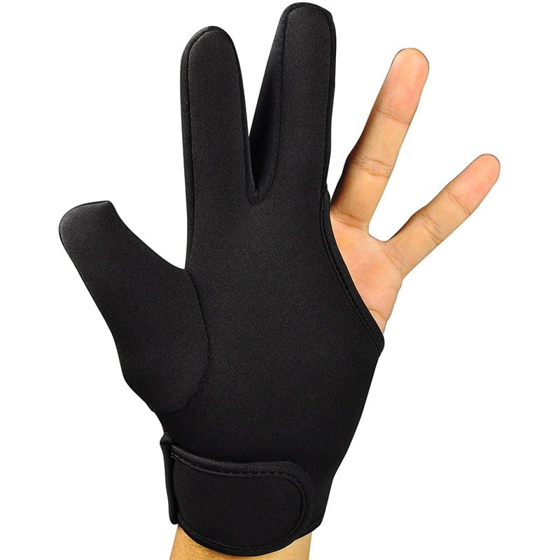 Heat Resistant Protective Glove, 2 Fingers & Thumb, Black