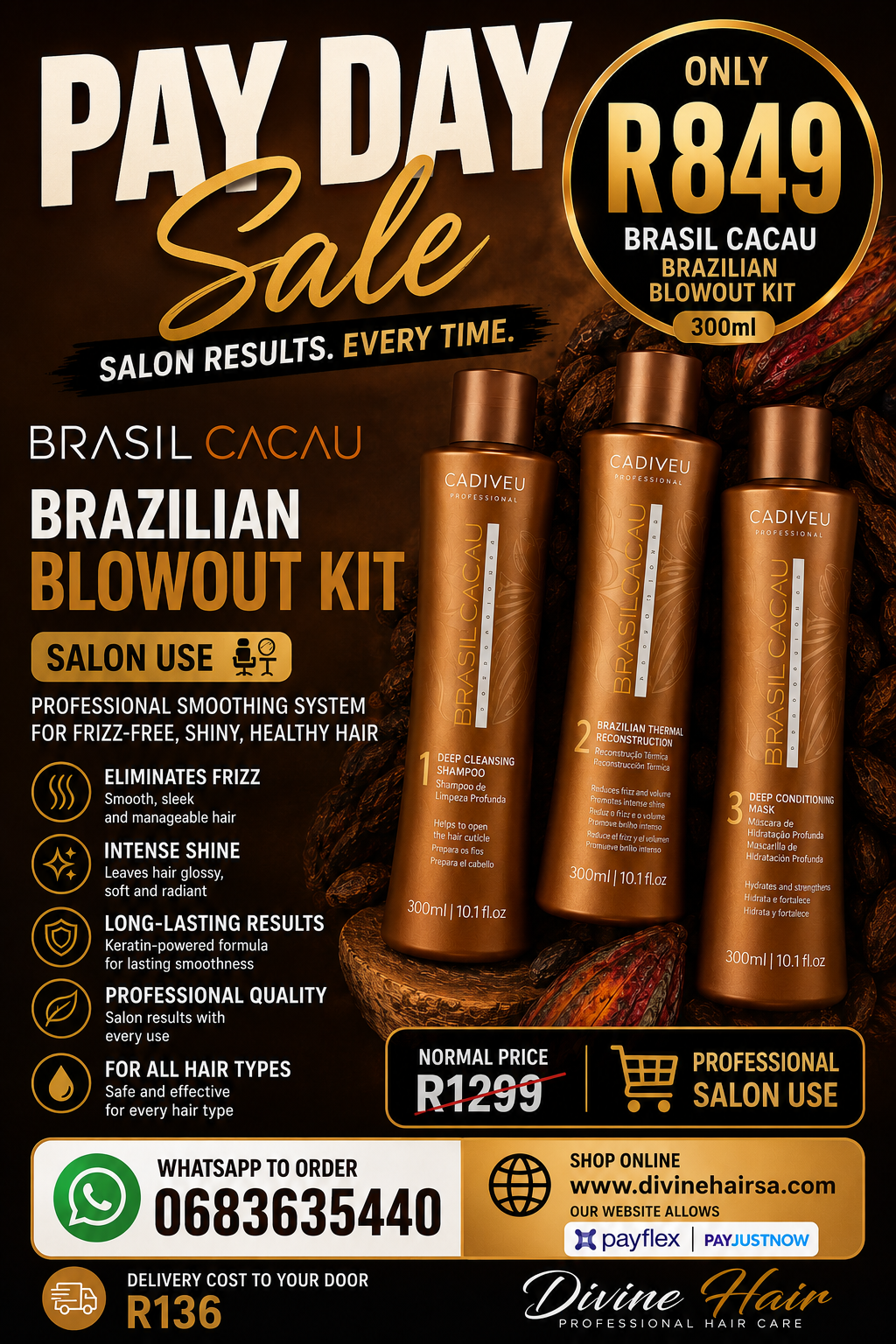 Pay day sale Brasil Cacau Brazilian blowout kit 300ml