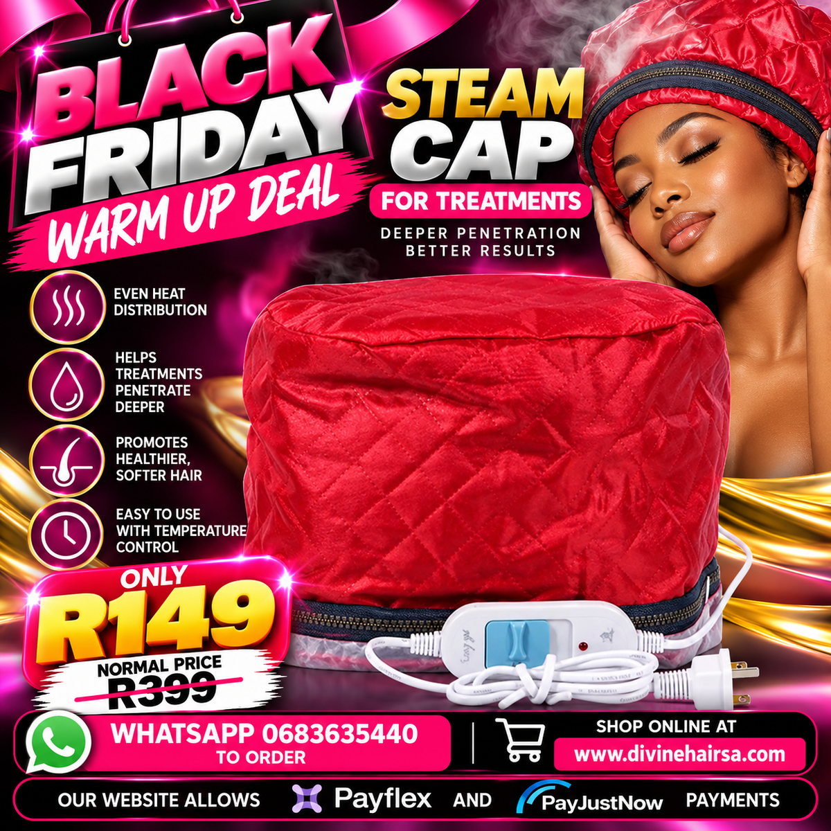 BLACK FRIDAY Steam cap for treatments