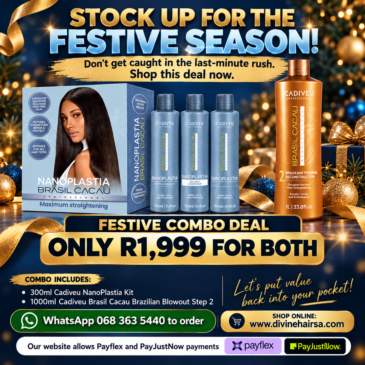 Cadiveu treatments promo Brazilian blowout and Nano Plastia
