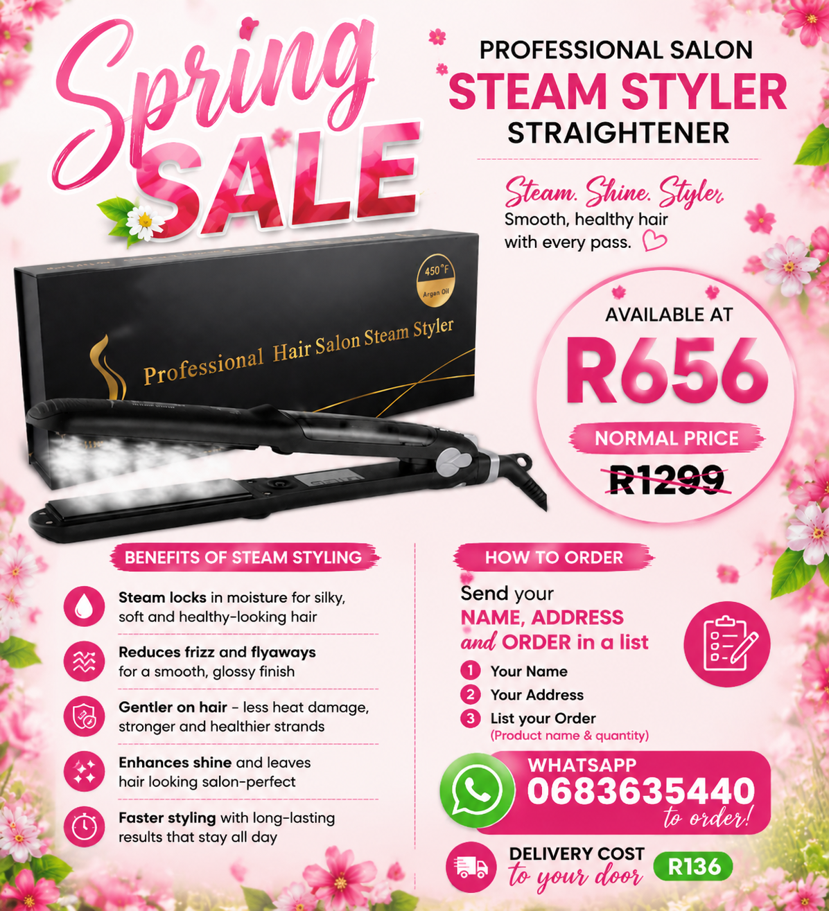 SPRING SALE Professional salon steam styler straightener