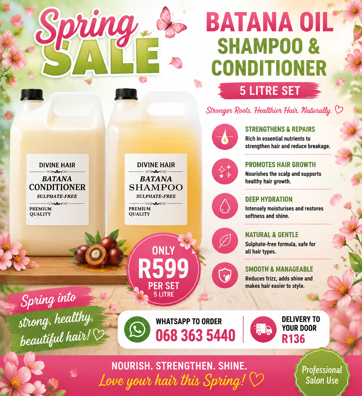 SPRING SALE Batana oil shampoo and conditioner 5l set