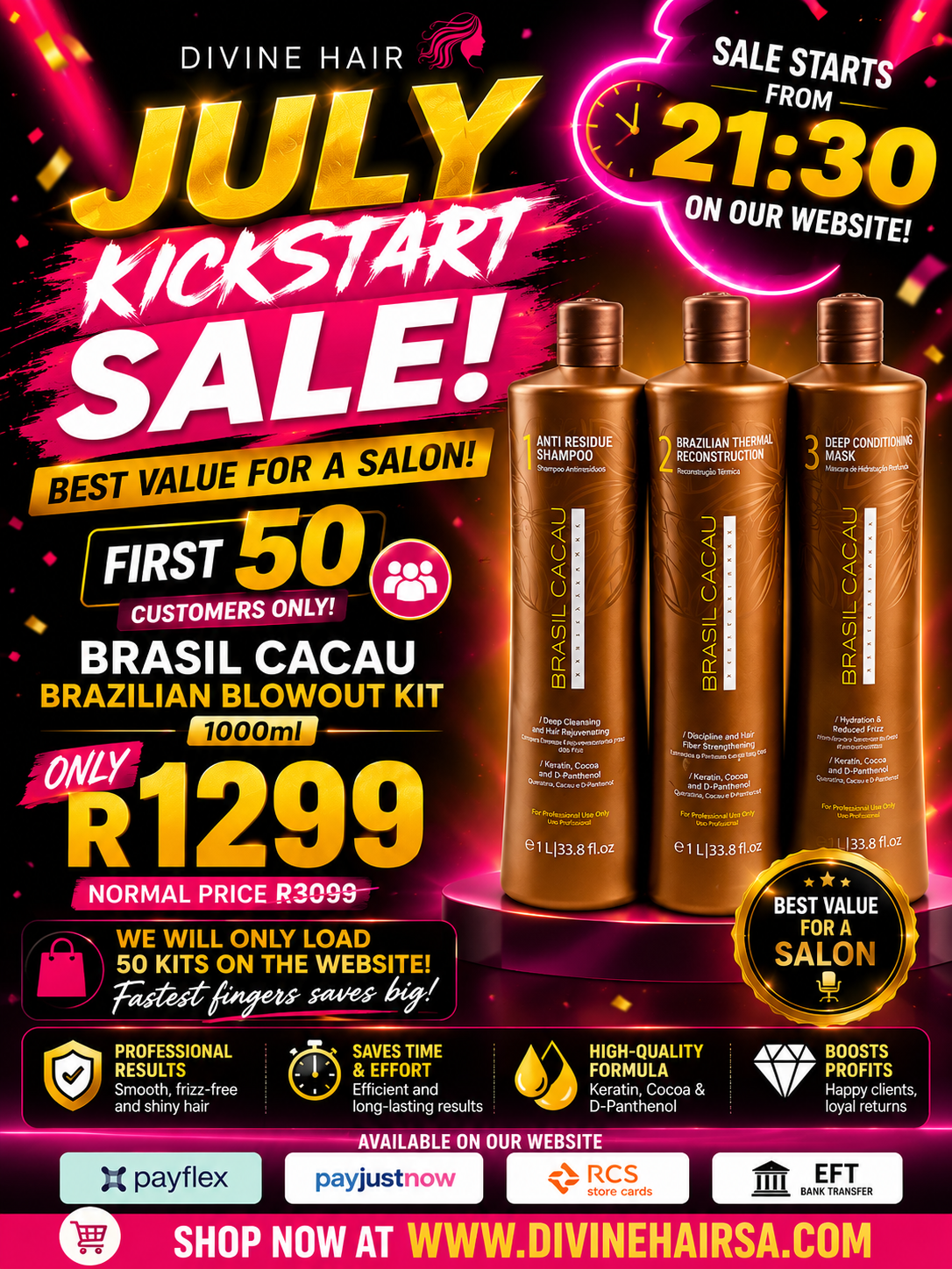 Brasil Cacau Brazilian blowout kit 1l July sale