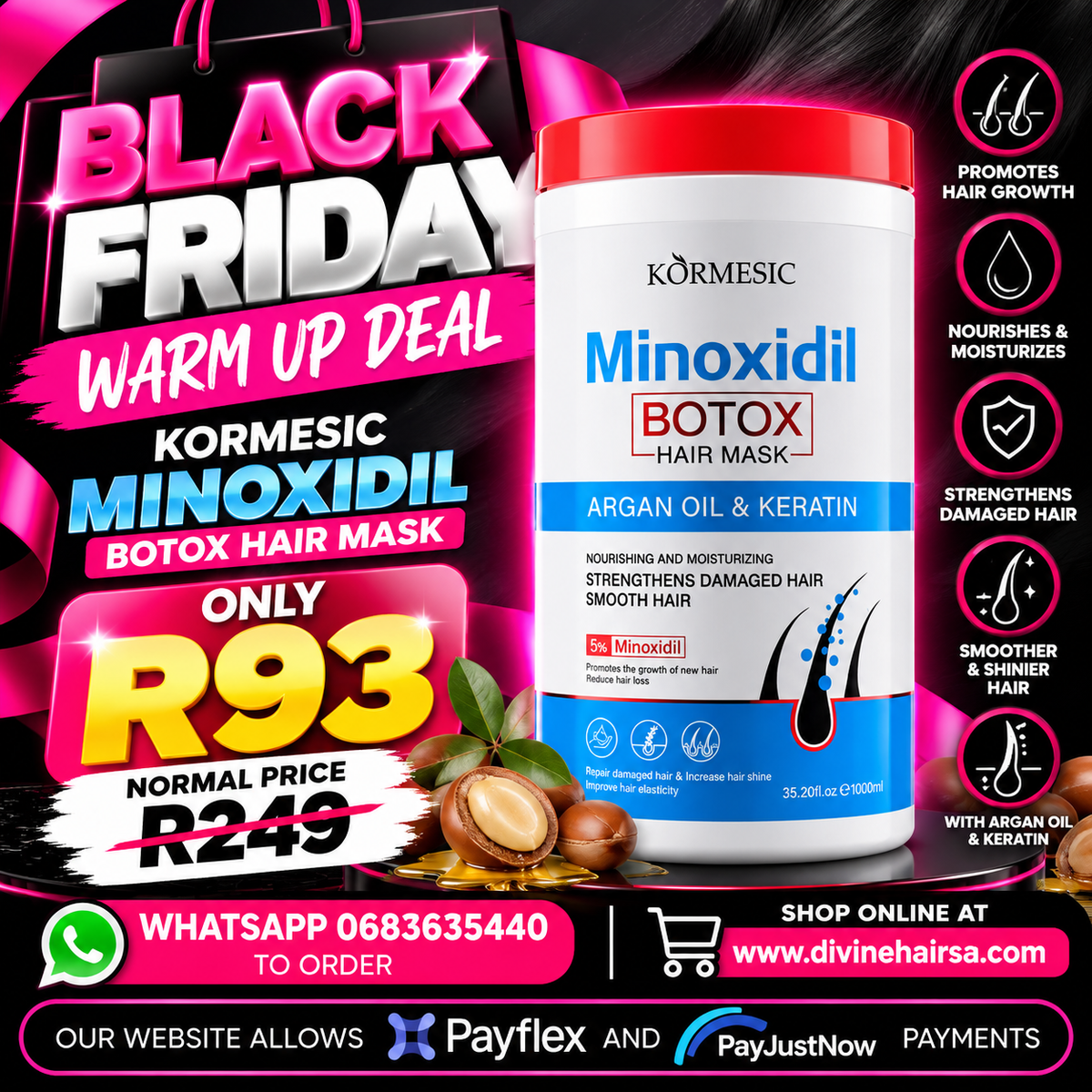 BLACK FRIDAY Minoxidil botox mask 1000ml