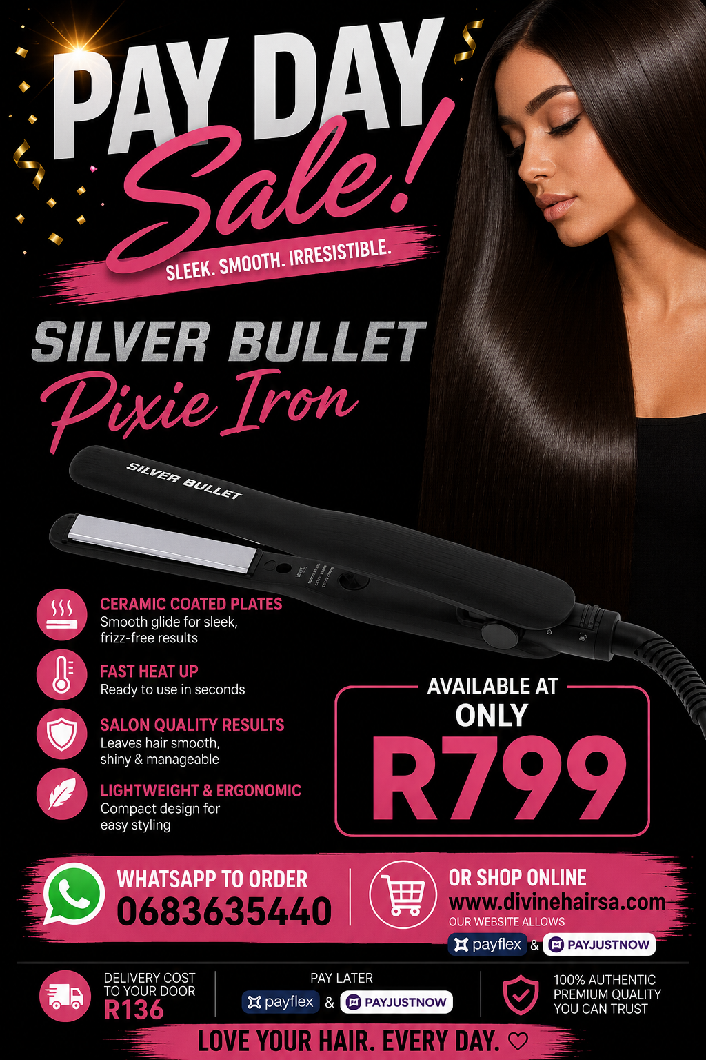 Pay day sale Silver Bullet pixie iron