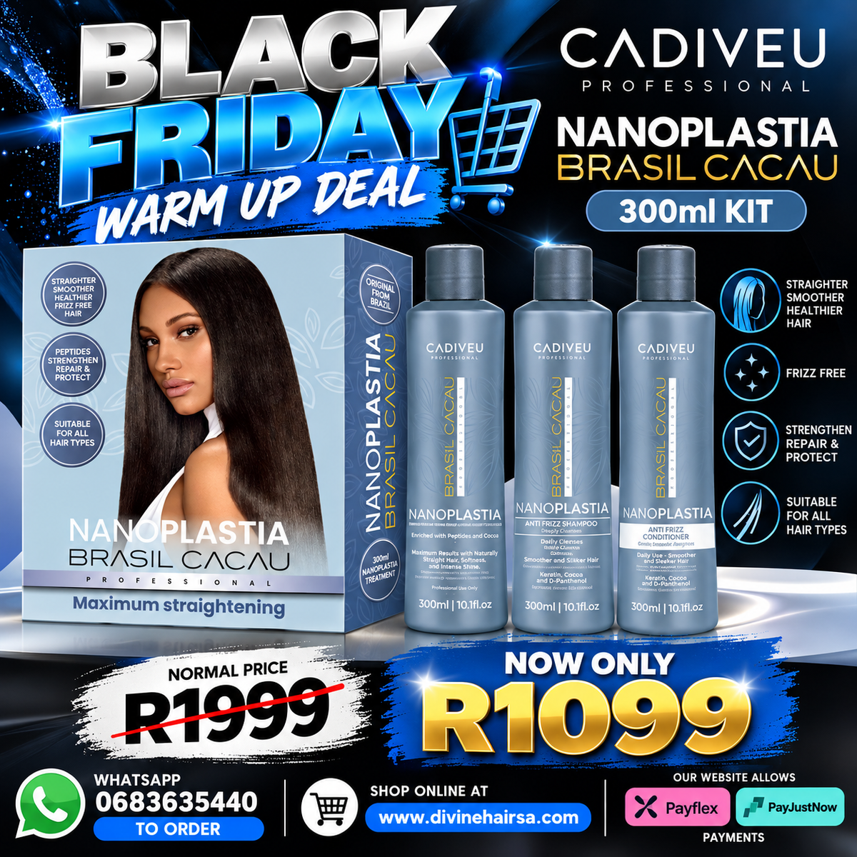 BLACK FRIDAY Cadiveu Nano Plastia 300ml kit