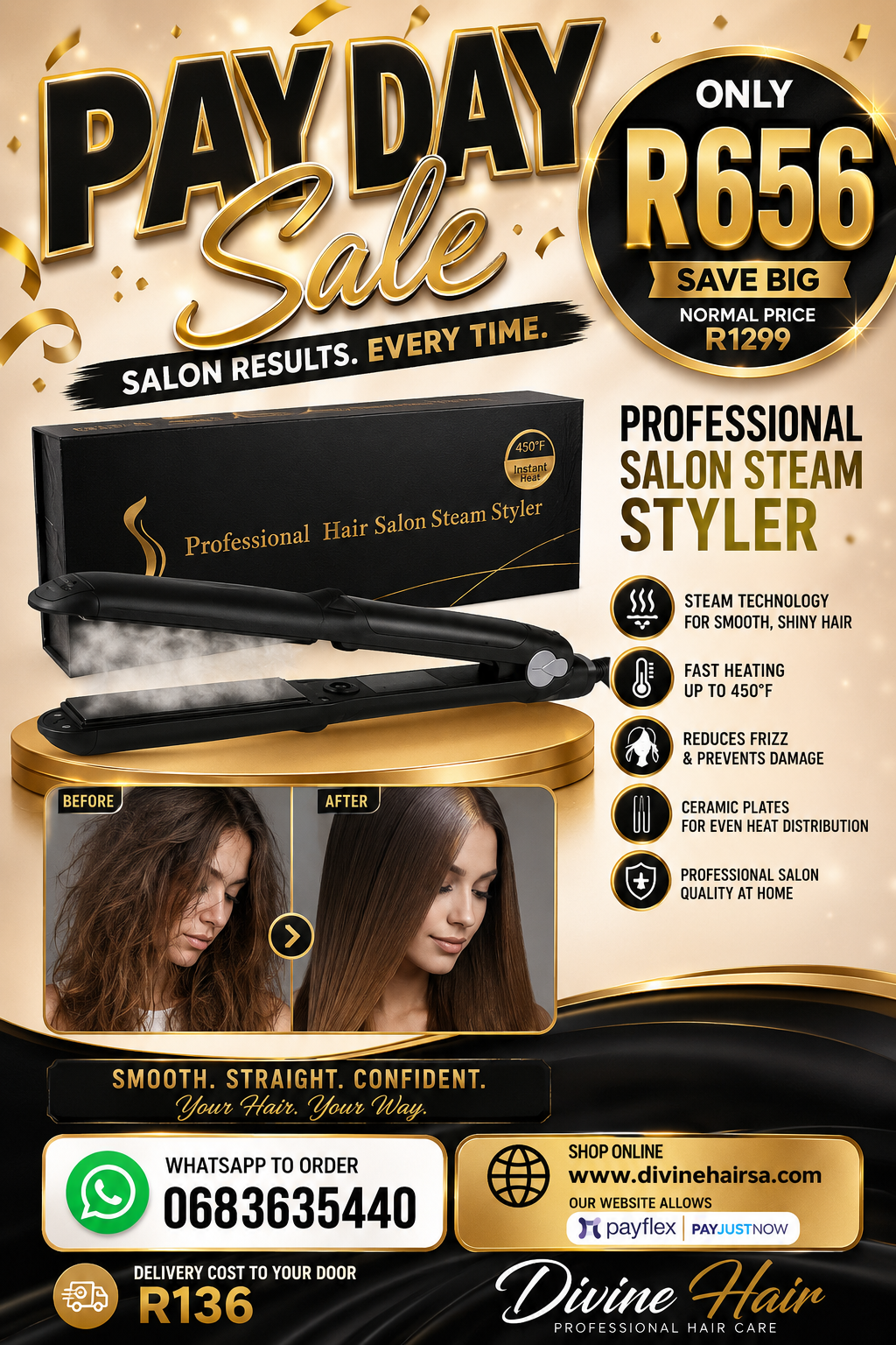 Pay day sale Professional salon steam styler straightener