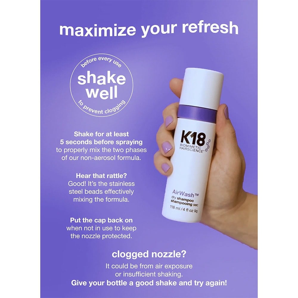 K18 AirWash Dry Shampoo 118ml