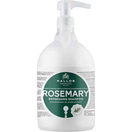 Kallos Rosemary Refreshing Shampoo with Rosemary Oil & Mint Extract, 1 Litre