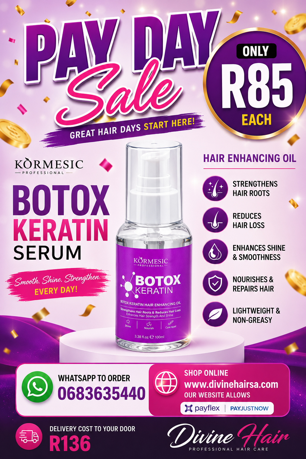 Pay day sale botox keratin serum