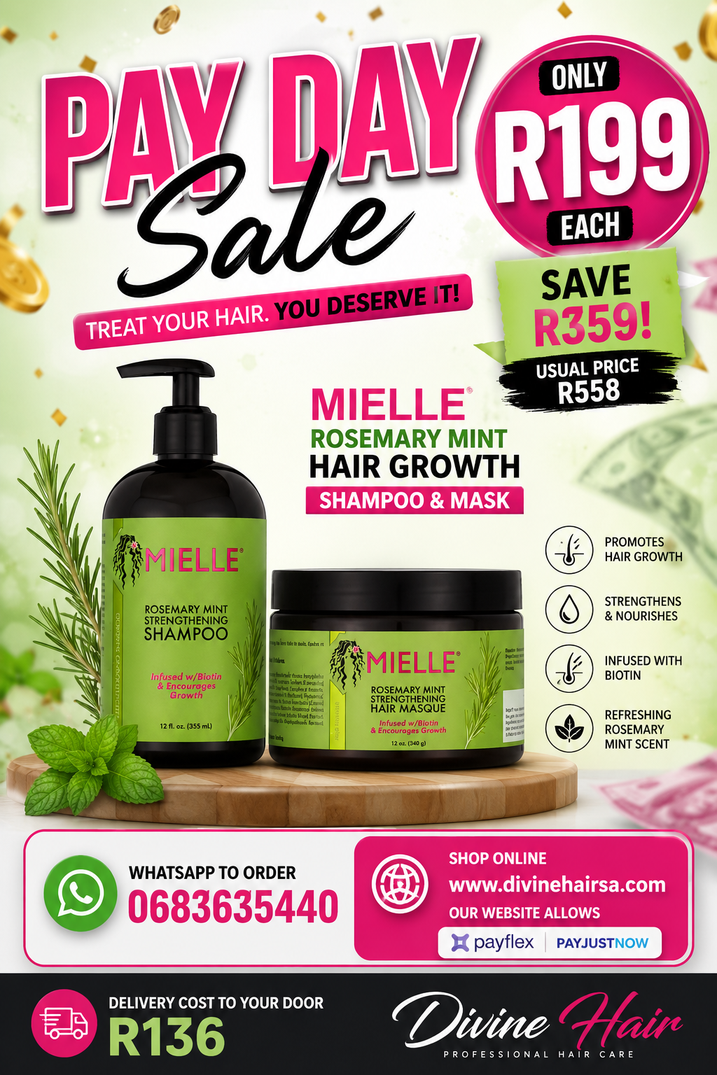 Pay day sale Mielle shampoo and hair mask