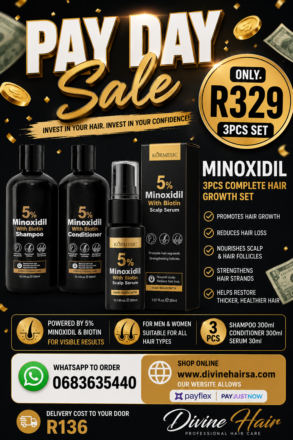 Pay day sale Minoxidil set 3pcs