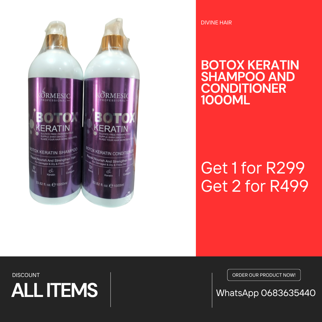 Botox keratin shampoo and conditioner 1000ml