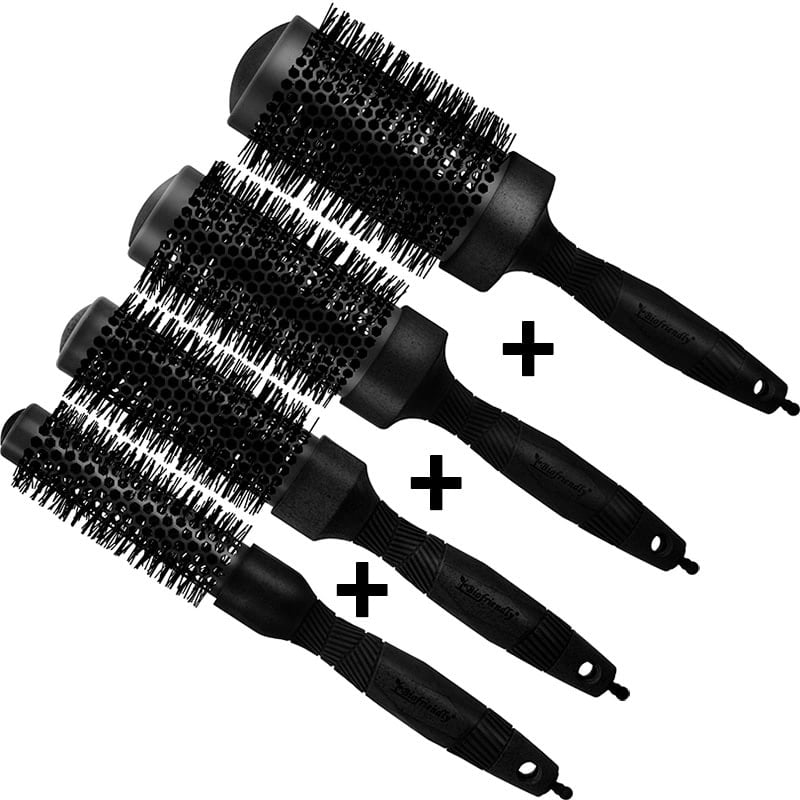 Biofriendly Radial Black Brush Set: 4 Brushes