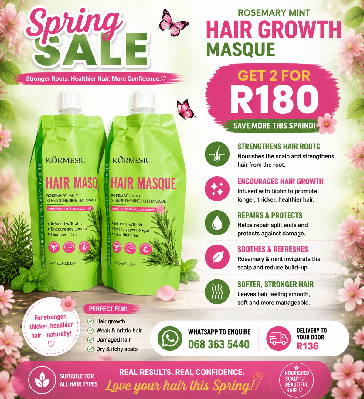 SPRING SALE Rosemary mint mask bundle