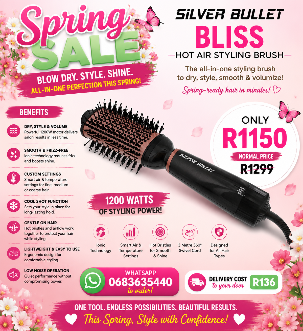 SPRING SALE Silver Bullet Bliss hot brush