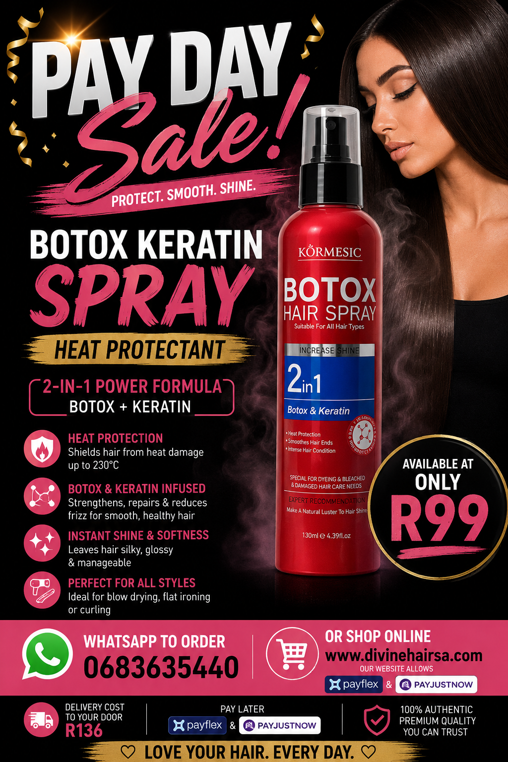 Pay day sale botox keratin spray