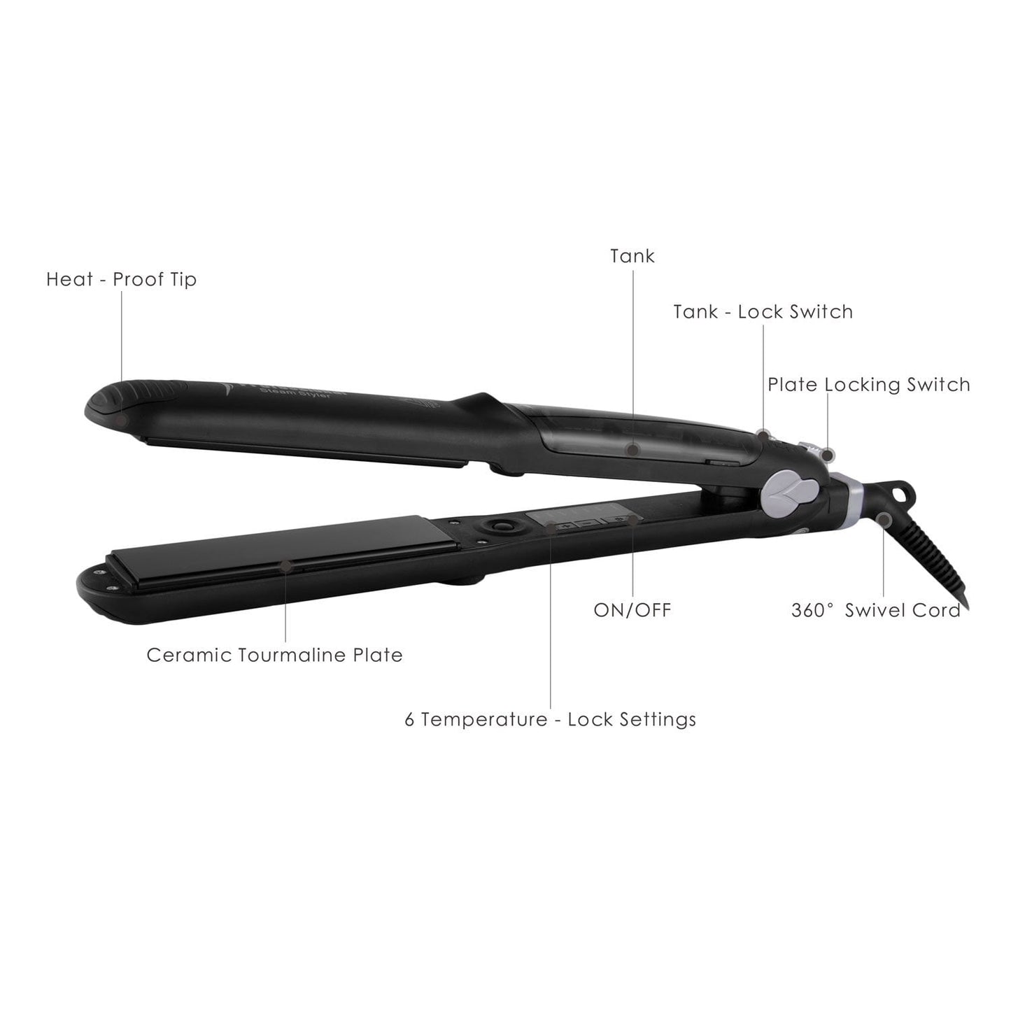 Professional salon steam styler straightener