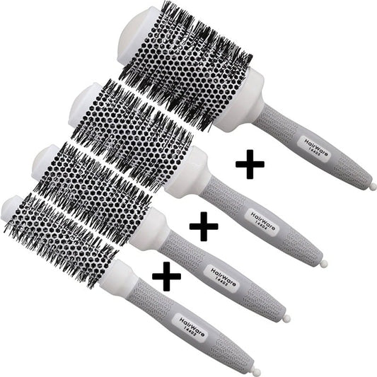 Ceramic Barrel Brush Grey Set: 4 Brushes (Grey)