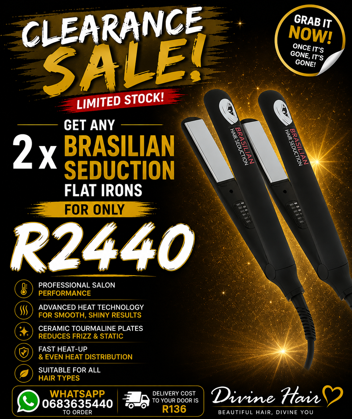 Pay day sale 2 x Brasilian Seduction flat irons