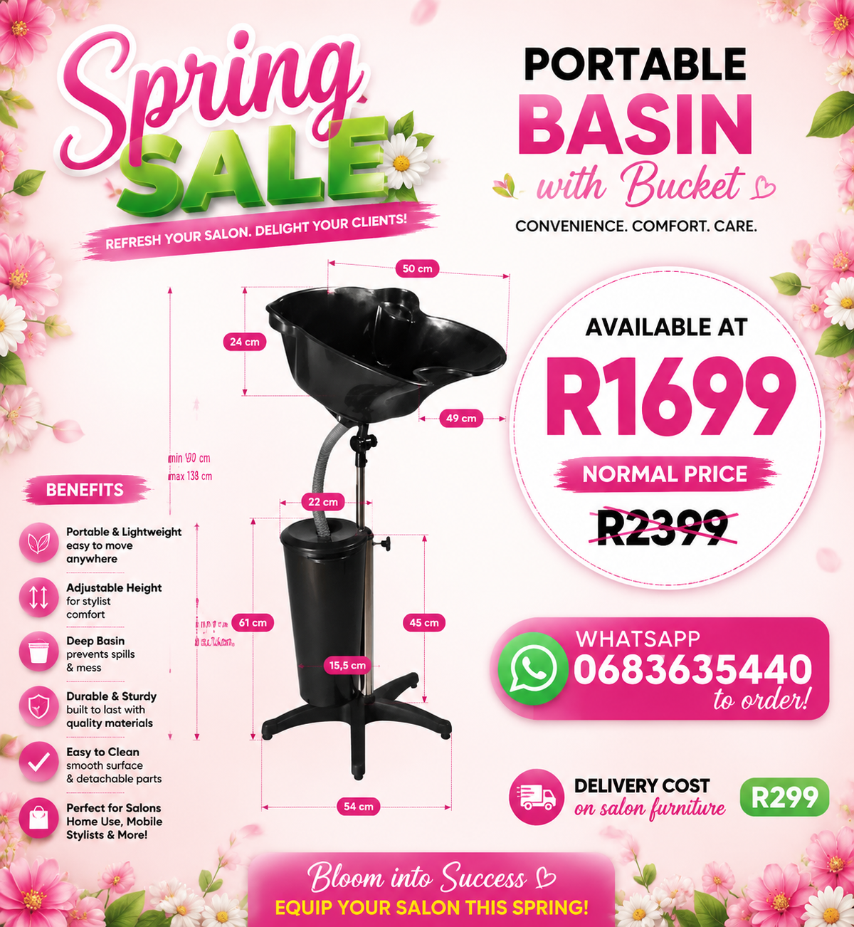 SPRING SALE Portable basin with bucket