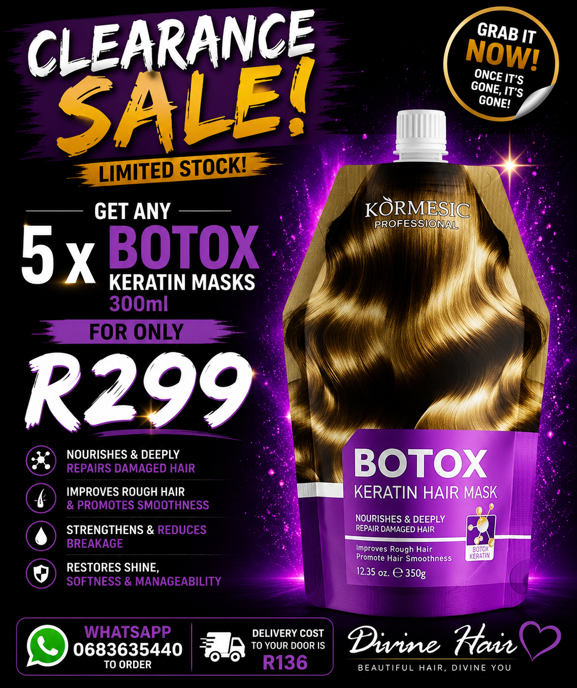 Pay day sale 5 x Botox keratin masks